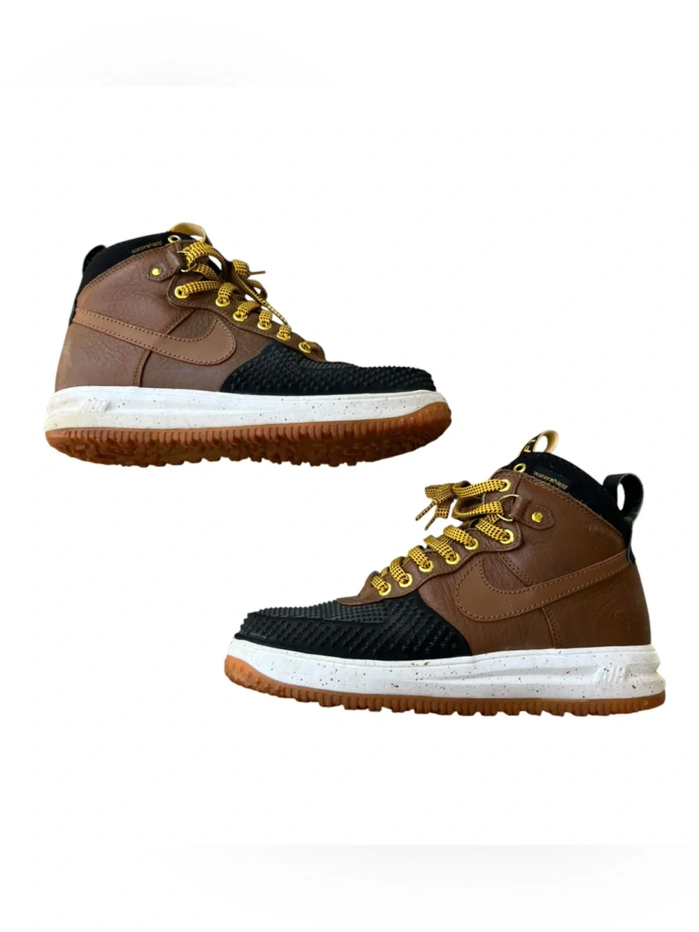 NIKE Lunar Force 1 Duckboots in Ale Brown and Black Sz 8